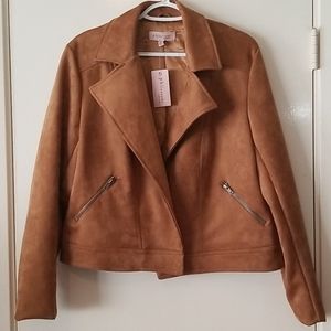 NWT faux suede leather jacket